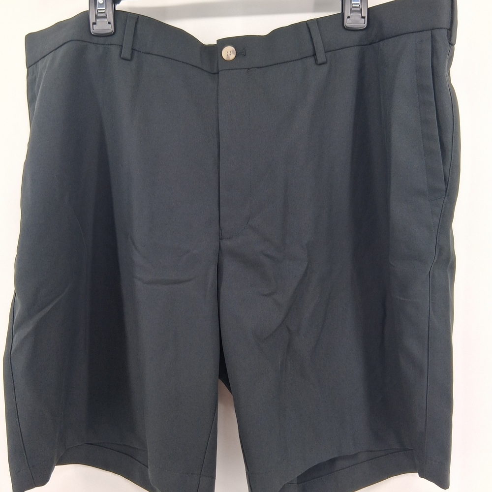 Peter Millar Men's Charcoal Flat-Front Performance Shorts